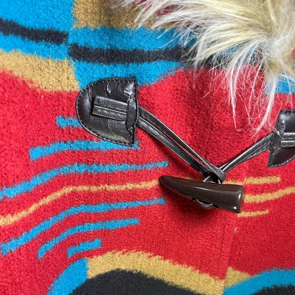 Tasha Polizzi Aztec penny lane afghan blanket jacket coat fur medium - Picture 4 of 7